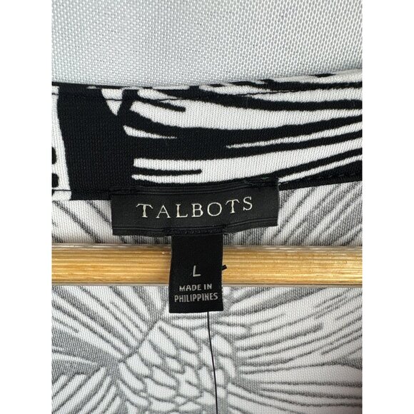 Talbots Black & White Floral Sleeveless Maxi Dress Size L - Picture 3 of 6